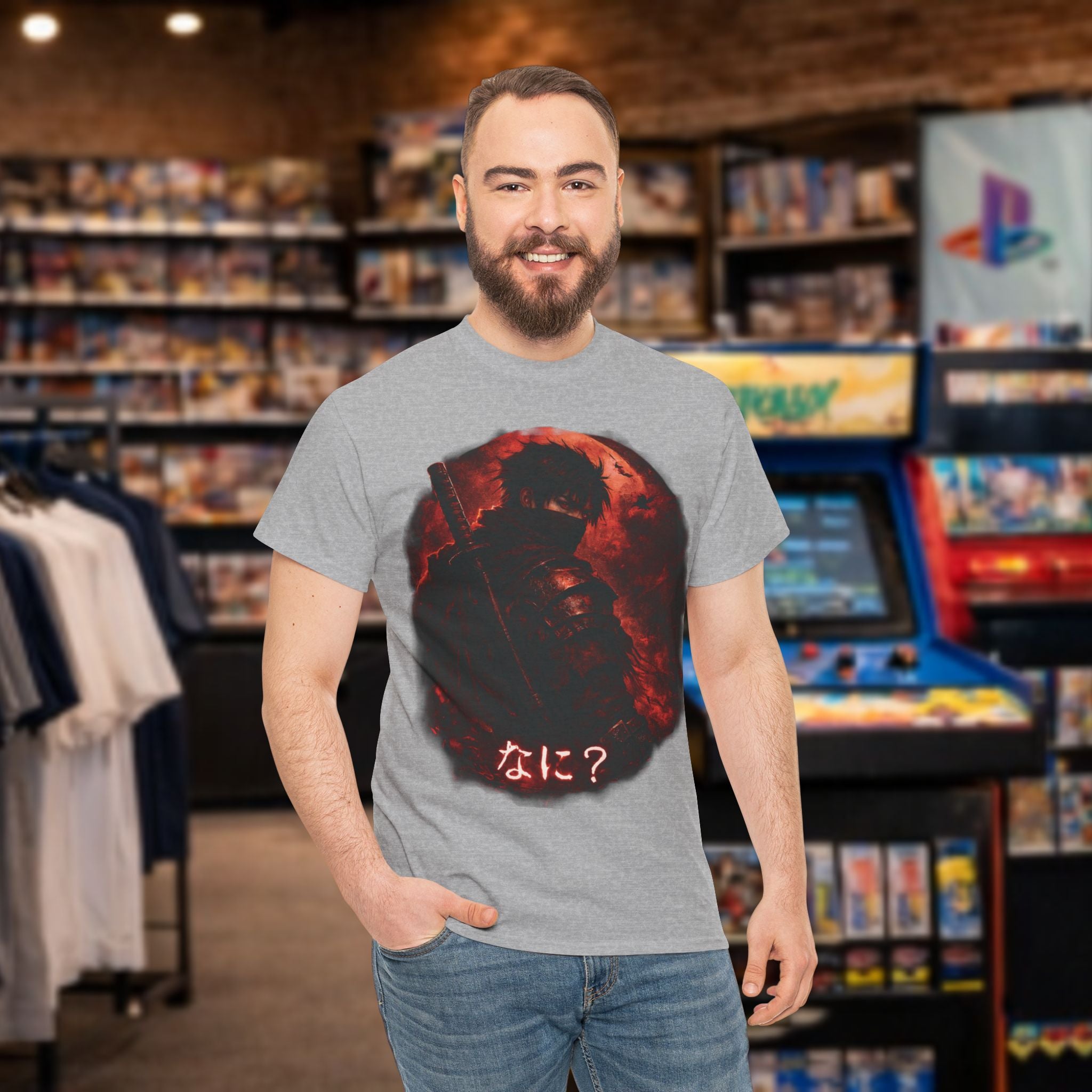 Black and red Ninja japanese text saying "Nani" T-Shirt | comfy T-shirt
