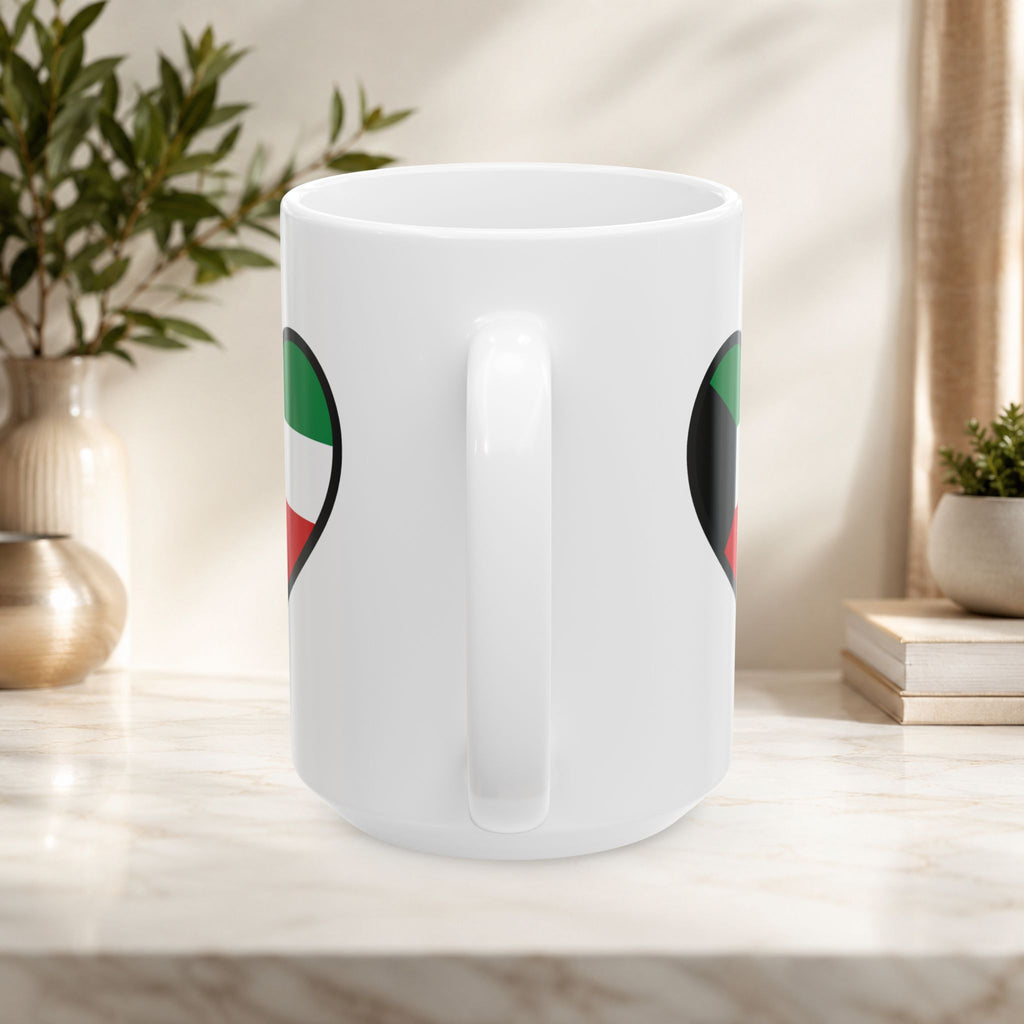 Kuwait flag heart design Ceramic Mug with Kuwait typography ceramic mug 11oz/15oz