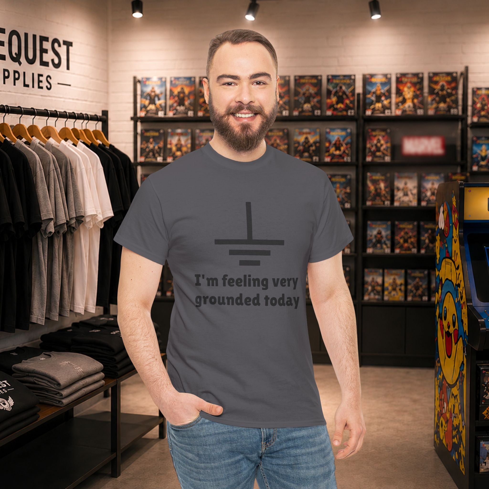 I’m Feeling Very Grounded Today ⚡😄 Unisex Heavy Cotton Tee