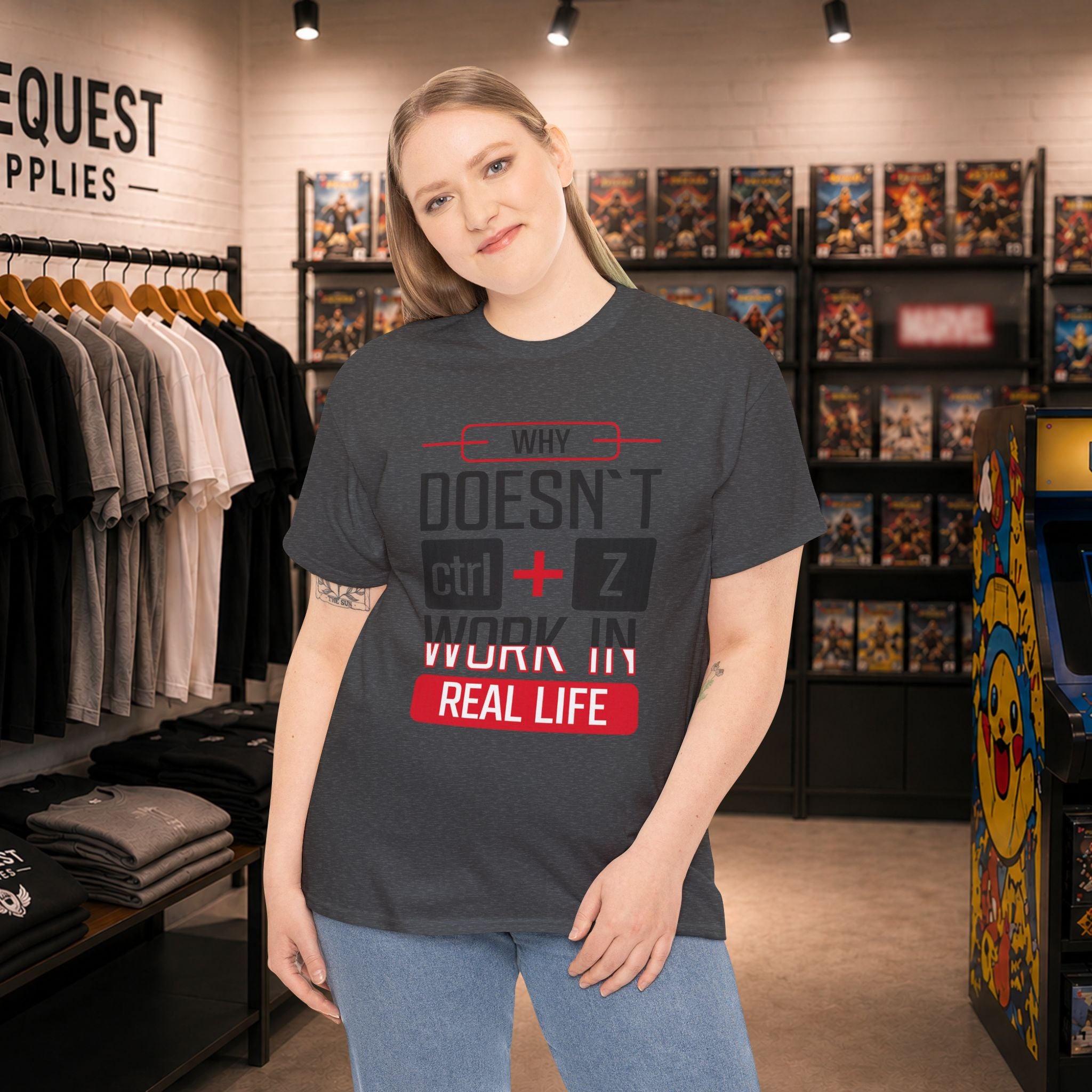 Why Doesn’t Ctrl + Z Work in Real Life? 💻😅 Unisex Heavy Cotton Tee