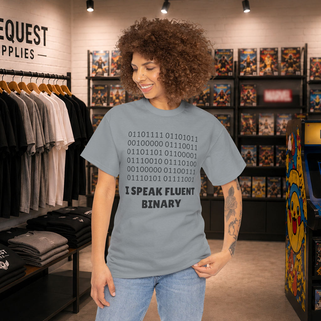 I Speak Fluent Binary Unisex Heavy Cotton Tee