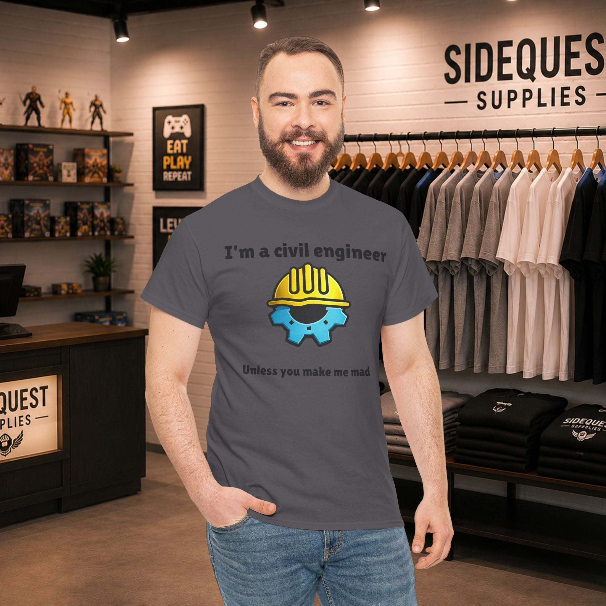 I’m a Civil Engineer… Unless You Make Me Mad 🚧😅 Heavy Cotton T-shirt
