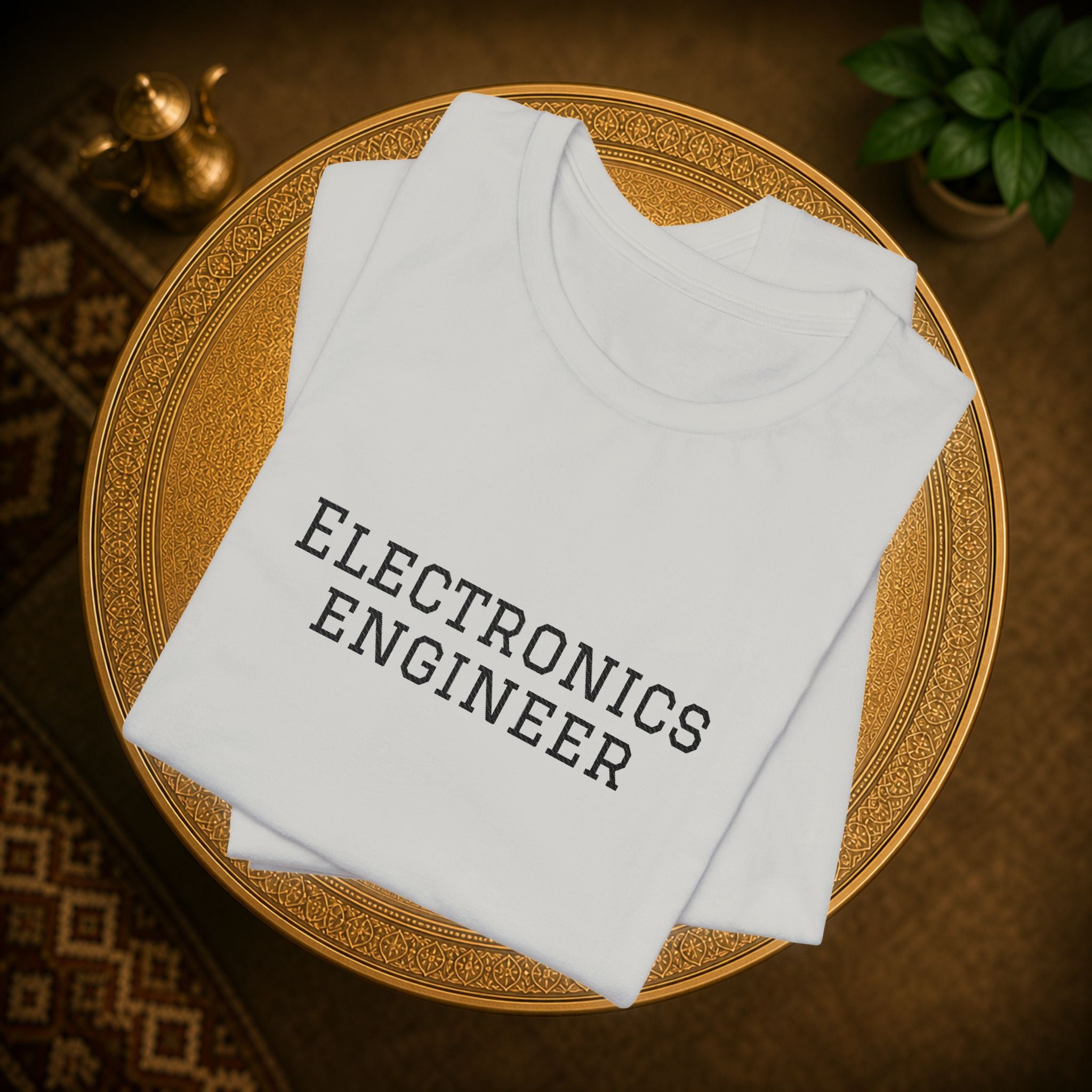 Electronics Engineer T-Shirt | Embroidery Tech Tee خياطه