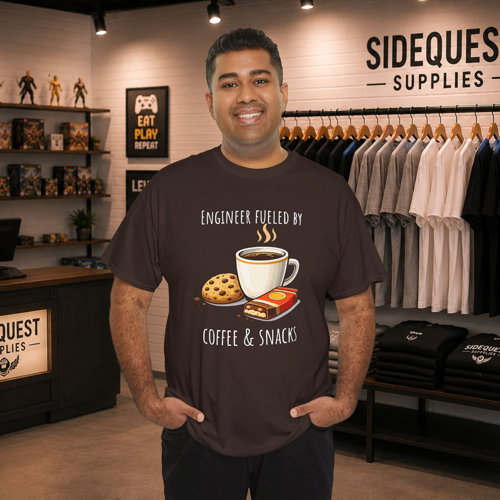 Engineer Fueled by Coffee & Snacks T-Shirt | Coffee Cookie Graphic Tee