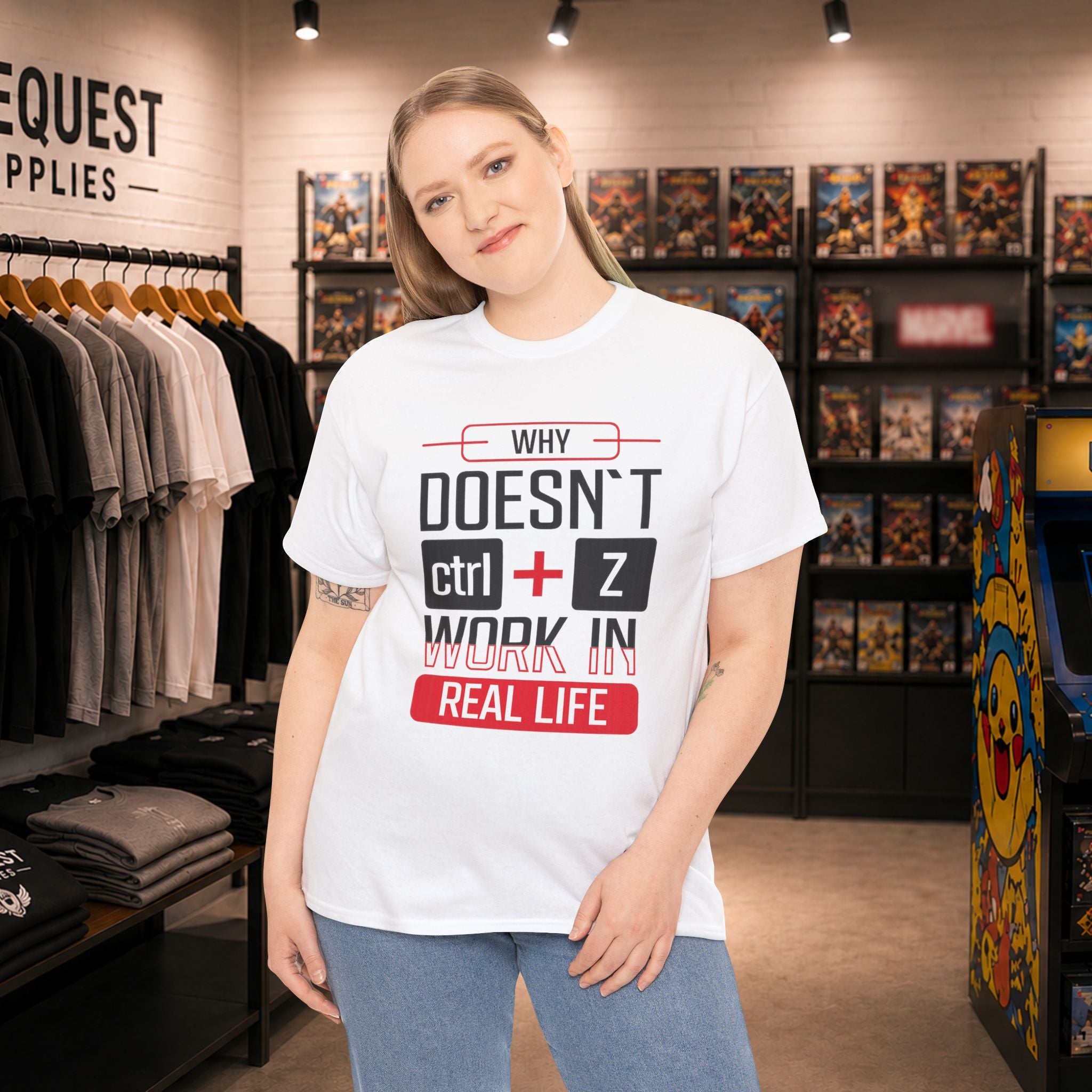 Why Doesn’t Ctrl + Z Work in Real Life? 💻😅 Unisex Heavy Cotton Tee