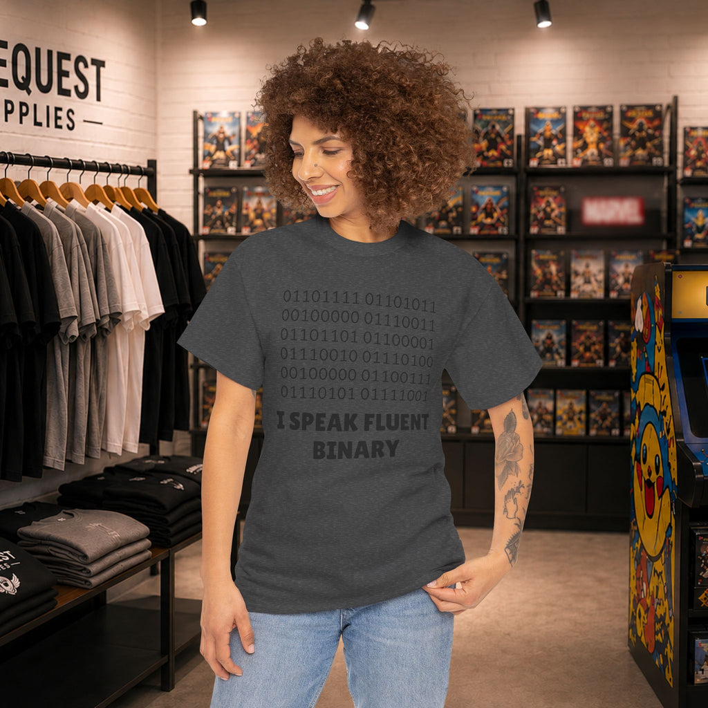 I Speak Fluent Binary Unisex Heavy Cotton Tee