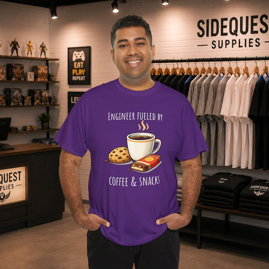 Engineer Fueled by Coffee & Snacks T-Shirt | Coffee Cookie Graphic Tee