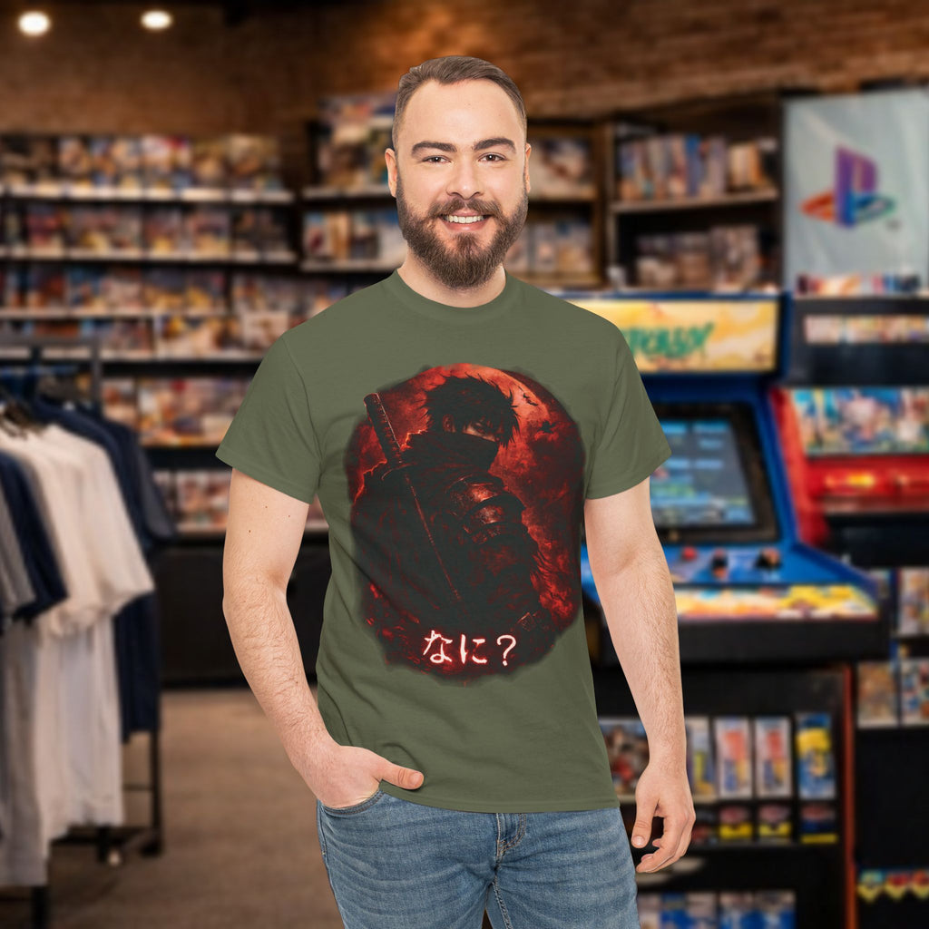Black and red Ninja japanese text saying "Nani" T-Shirt | comfy T-shirt