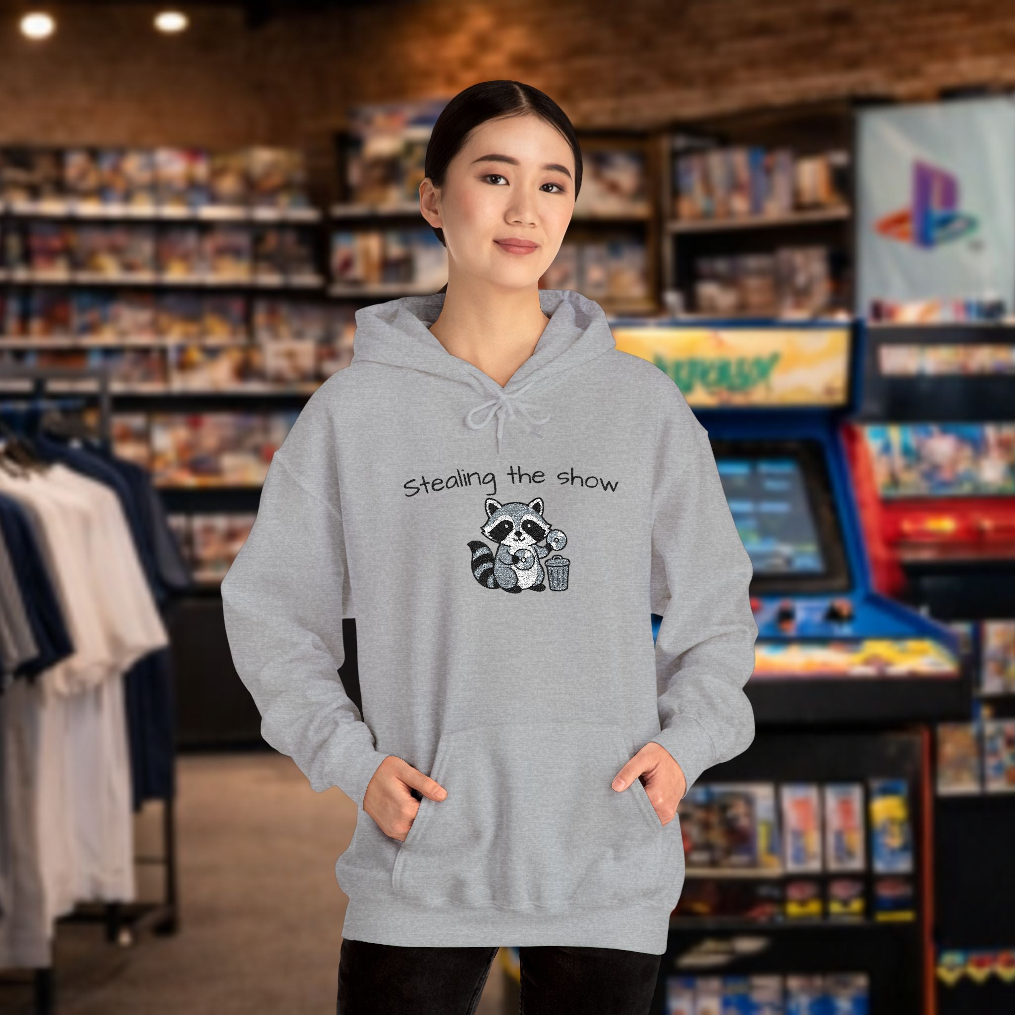 Cute Hedgehog embroidery Hoodie "Stealing the show" — cosy comfy and warm hoodie