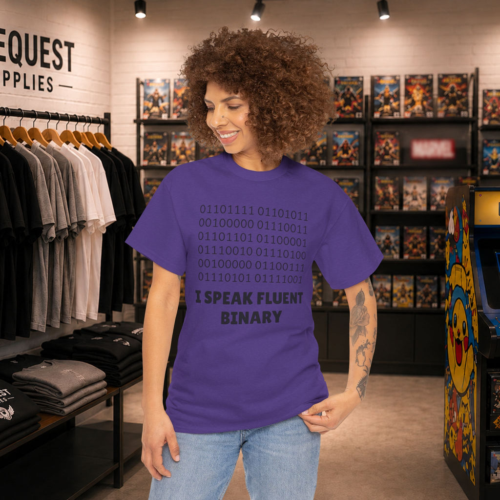 I Speak Fluent Binary Unisex Heavy Cotton Tee