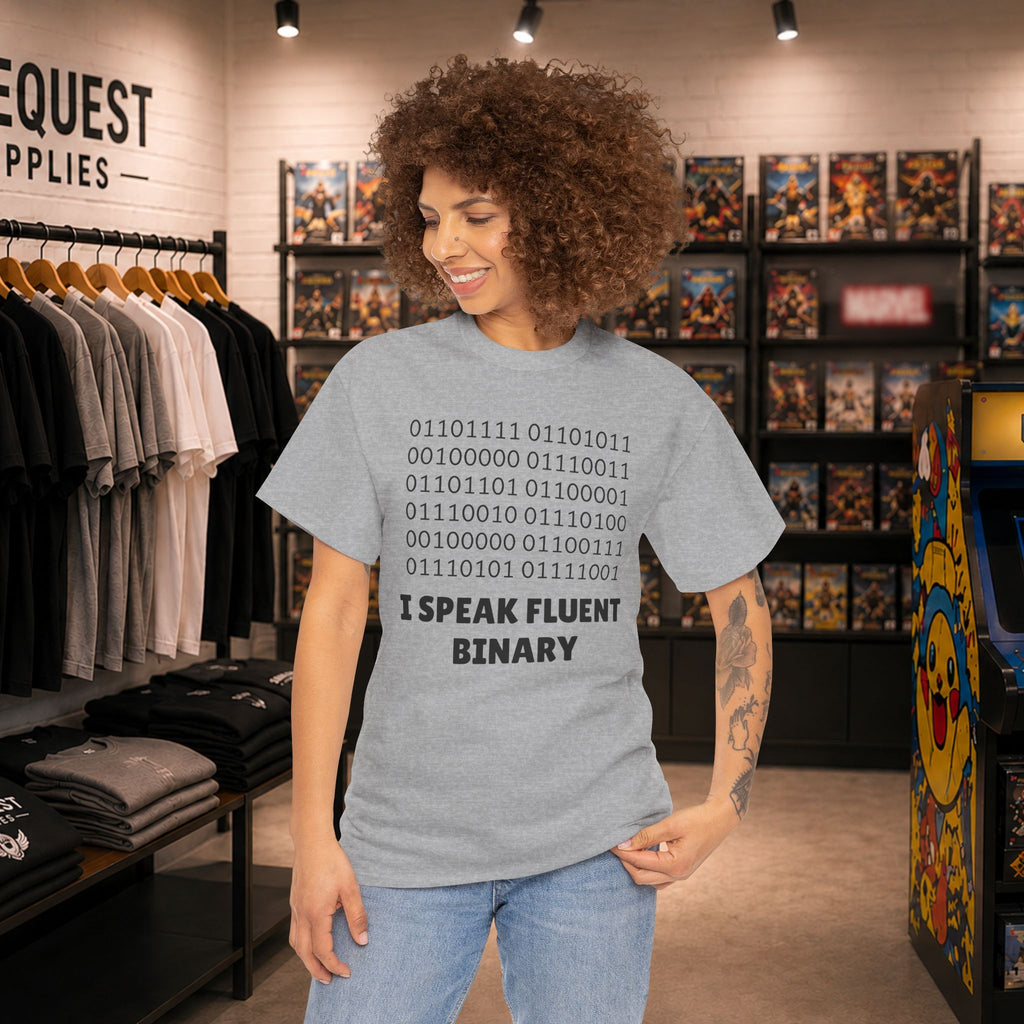 I Speak Fluent Binary Unisex Heavy Cotton Tee