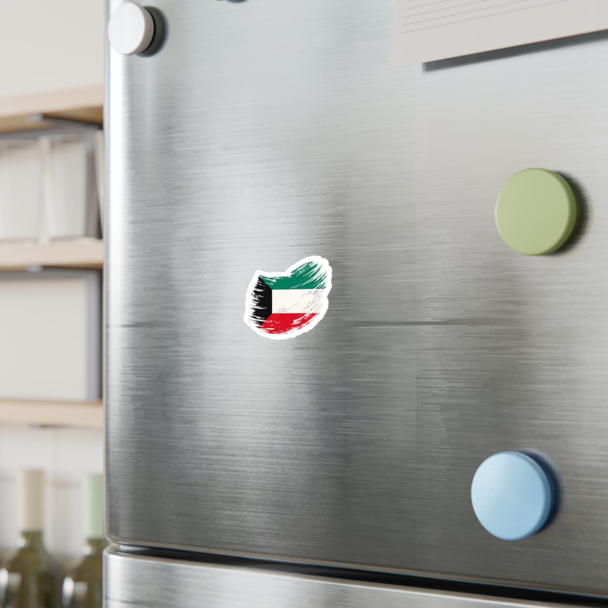 Kiss-Cut Vinyl Decals of brushed kuwait flag