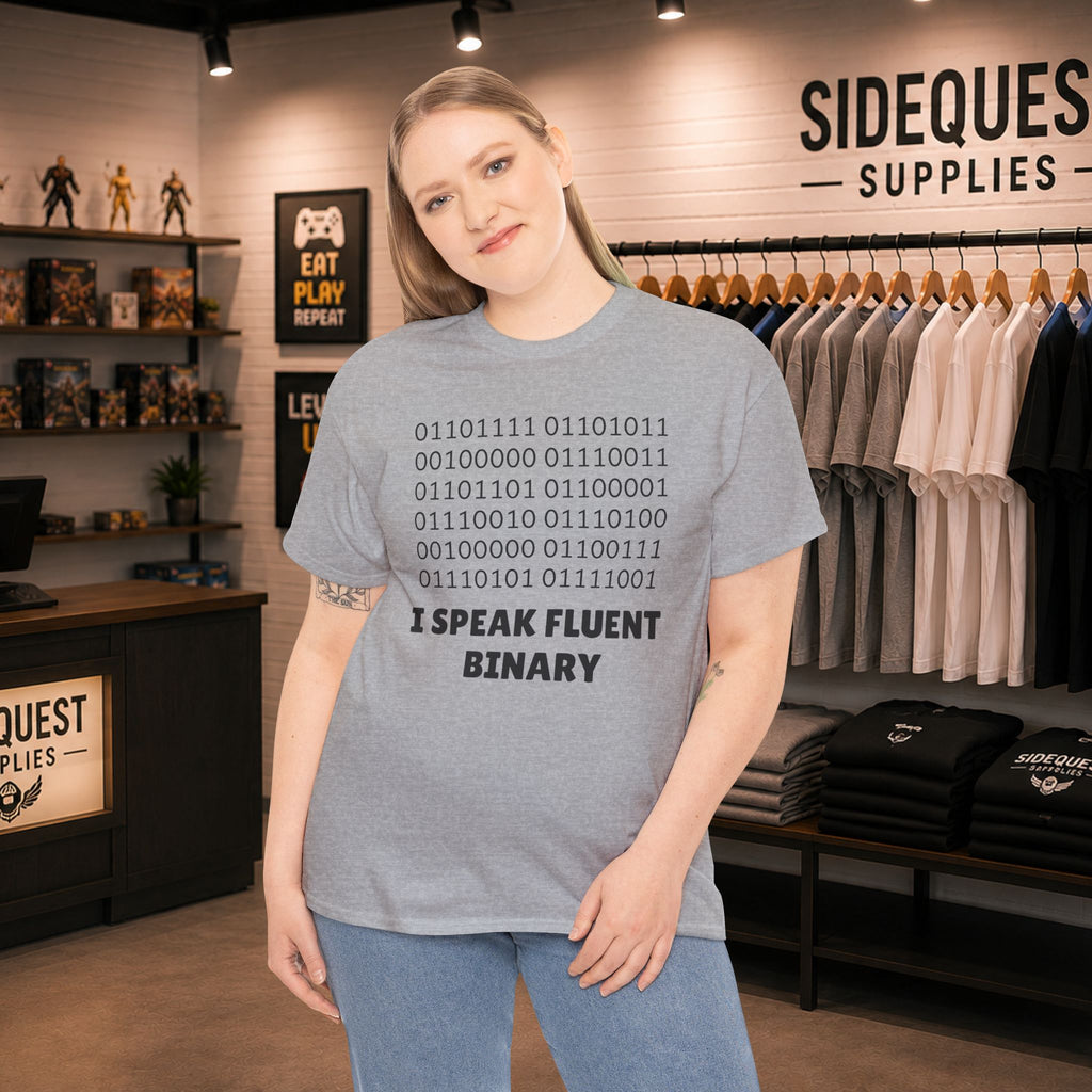 I Speak Fluent Binary Unisex Heavy Cotton Tee