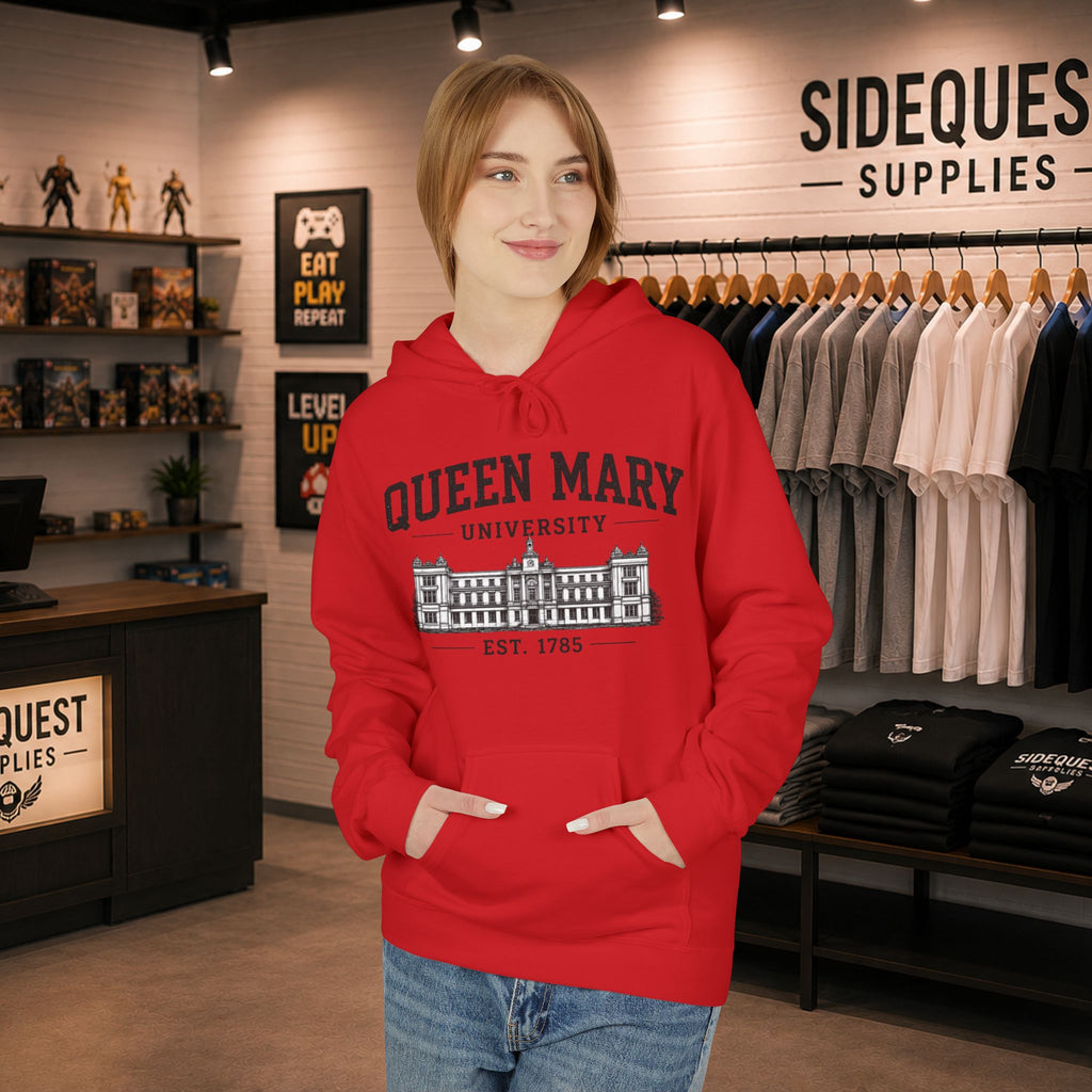 Queen Mary University Building hoodie | Campus Apparel, College Sweatshirt