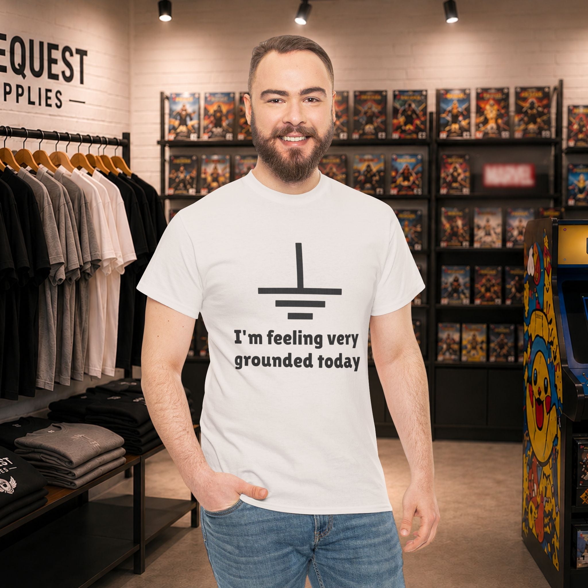 I’m Feeling Very Grounded Today ⚡😄 Unisex Heavy Cotton Tee