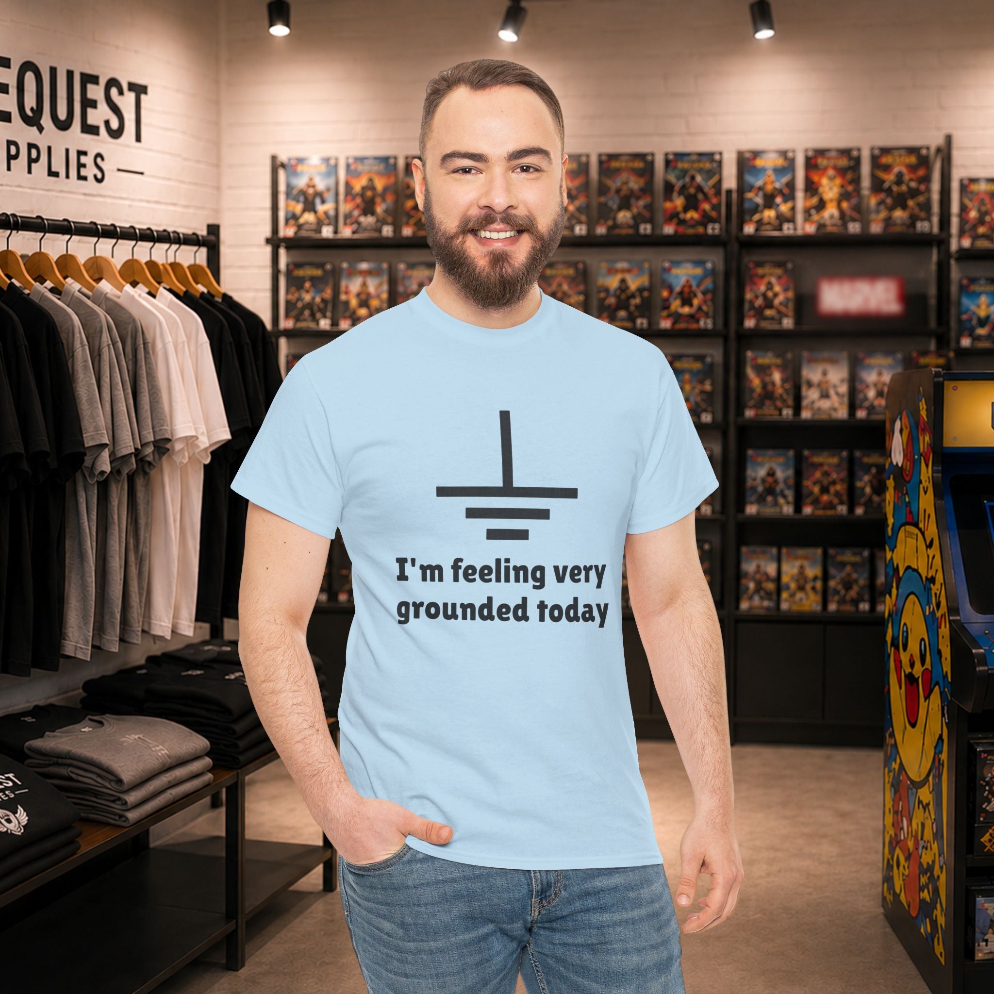 I’m Feeling Very Grounded Today ⚡😄 Unisex Heavy Cotton Tee