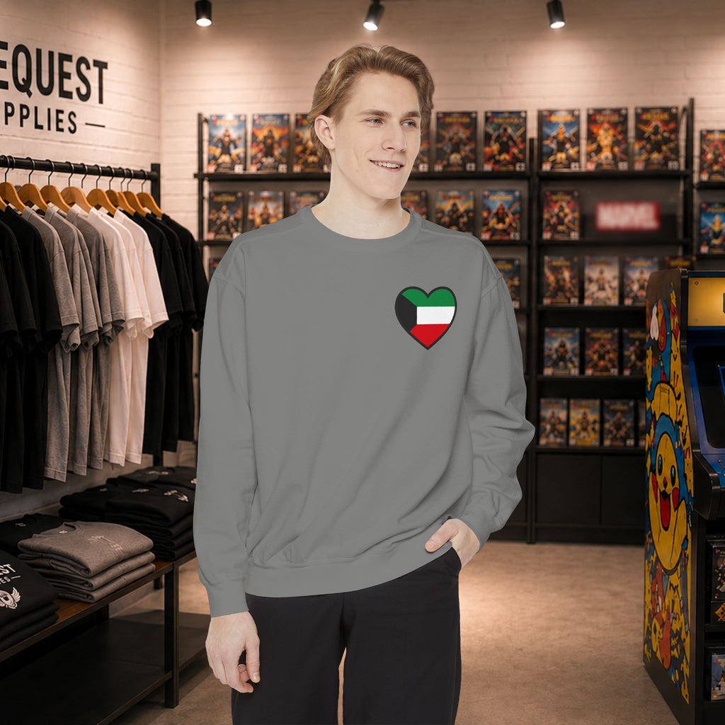 Kuwait heart shaped flag printed sweatshirt