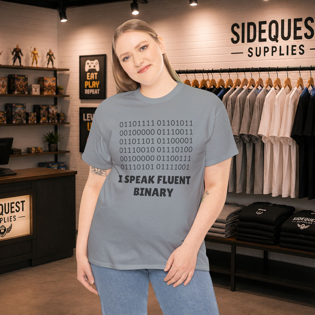 I Speak Fluent Binary Unisex Heavy Cotton Tee