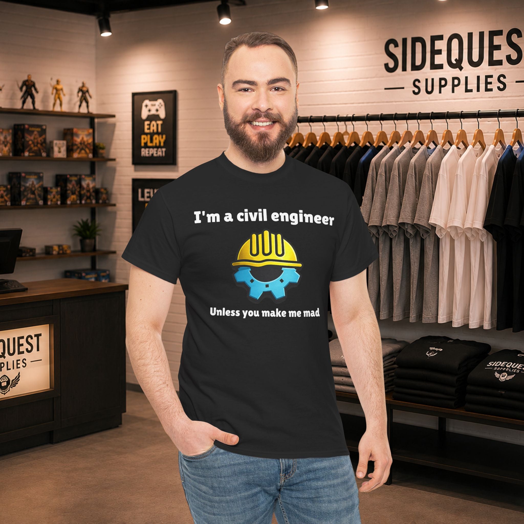 I’m a Civil Engineer… Unless You Make Me Mad 🚧😅 Heavy Cotton T-shirt