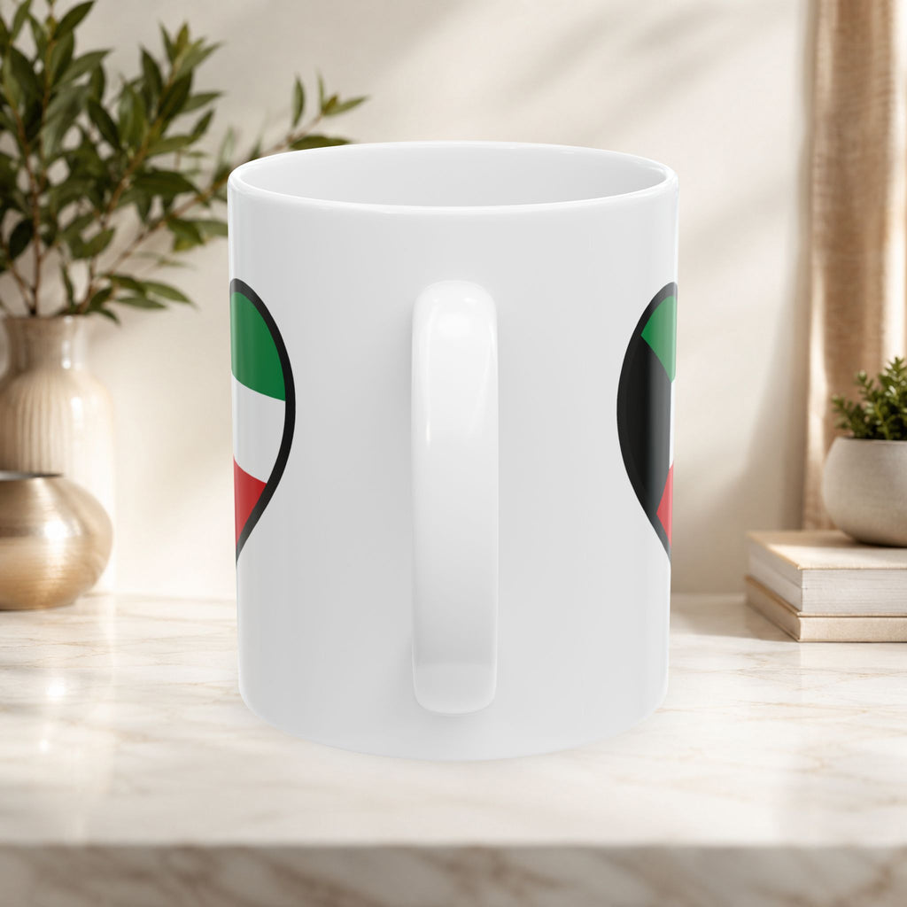Kuwait flag heart design Ceramic Mug with Kuwait typography ceramic mug 11oz/15oz