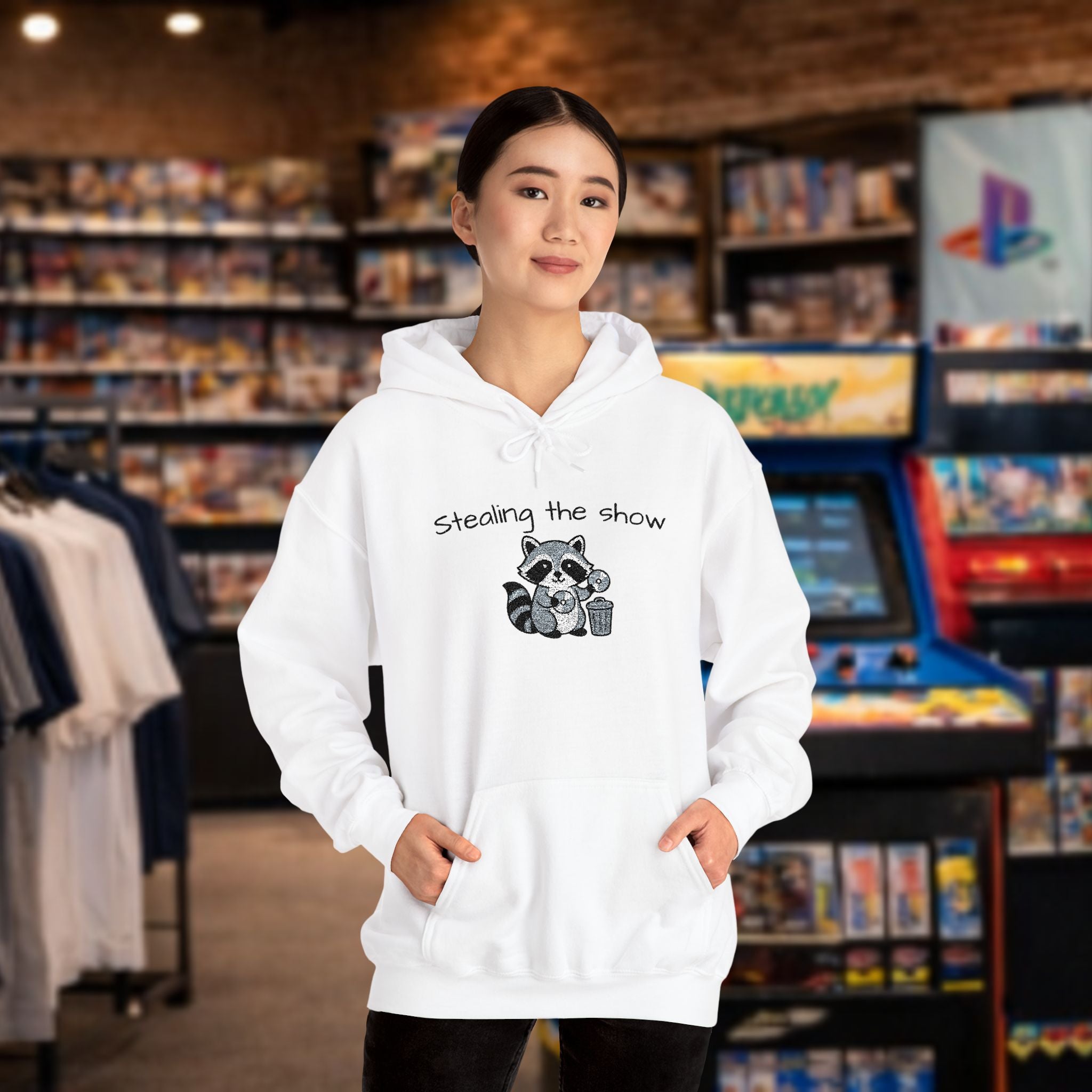 Cute Hedgehog embroidery Hoodie "Stealing the show" — cosy comfy and warm hoodie