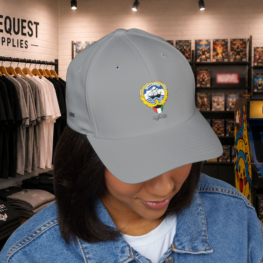 Kuwait closed back cap with Kuwait embroidery logo and country name  (Embroidery)