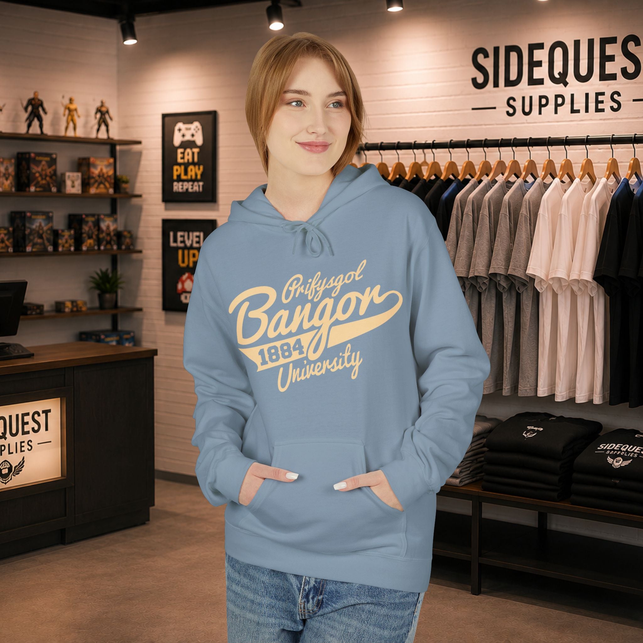 Bangor University hoodie in Beige print