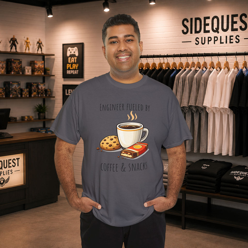 Engineer Fueled by Coffee & Snacks T-Shirt | Coffee Cookie Graphic Tee