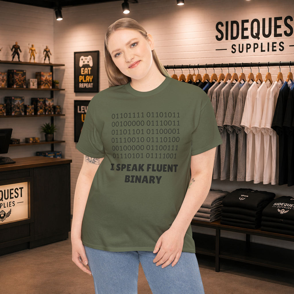 I Speak Fluent Binary Unisex Heavy Cotton Tee