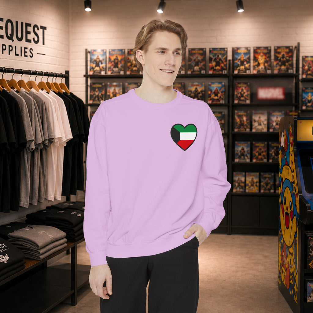 Kuwait heart shaped flag printed sweatshirt