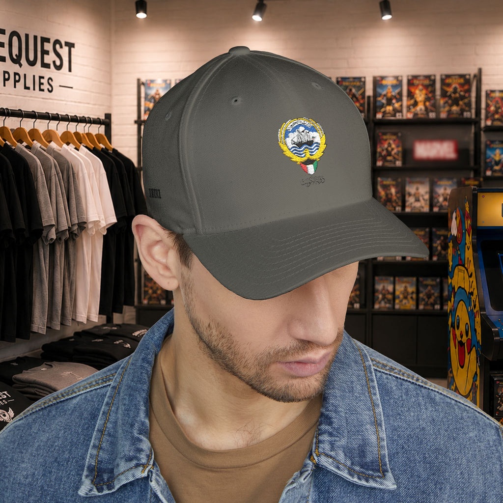 Kuwait closed back cap with Kuwait embroidery logo and country name  (Embroidery)
