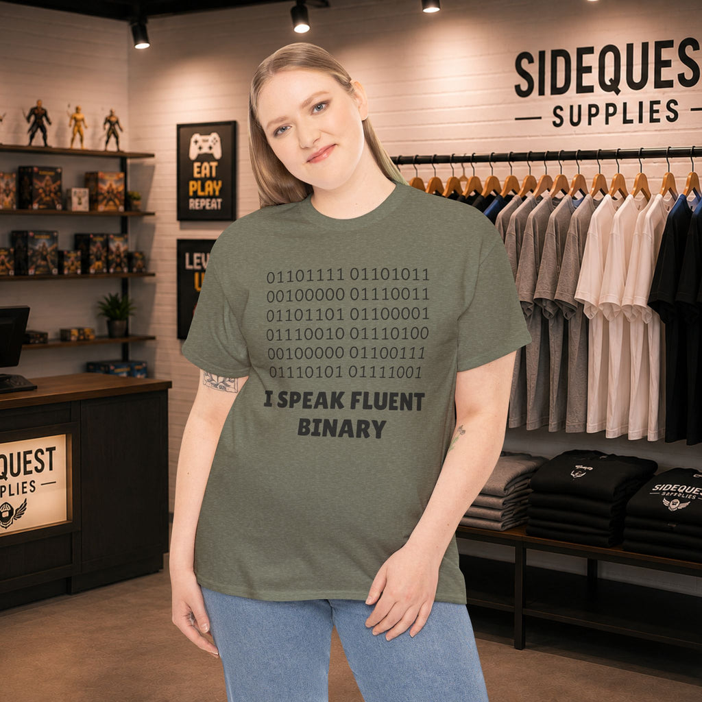 I Speak Fluent Binary Unisex Heavy Cotton Tee