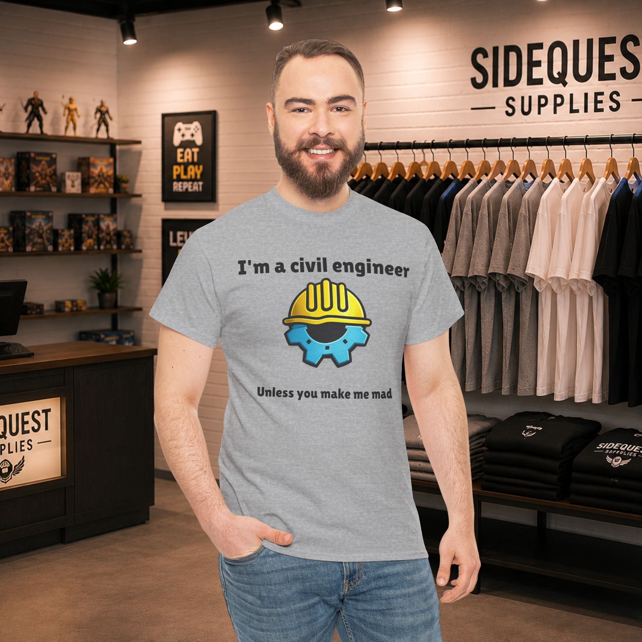 I’m a Civil Engineer… Unless You Make Me Mad 🚧😅 Heavy Cotton T-shirt