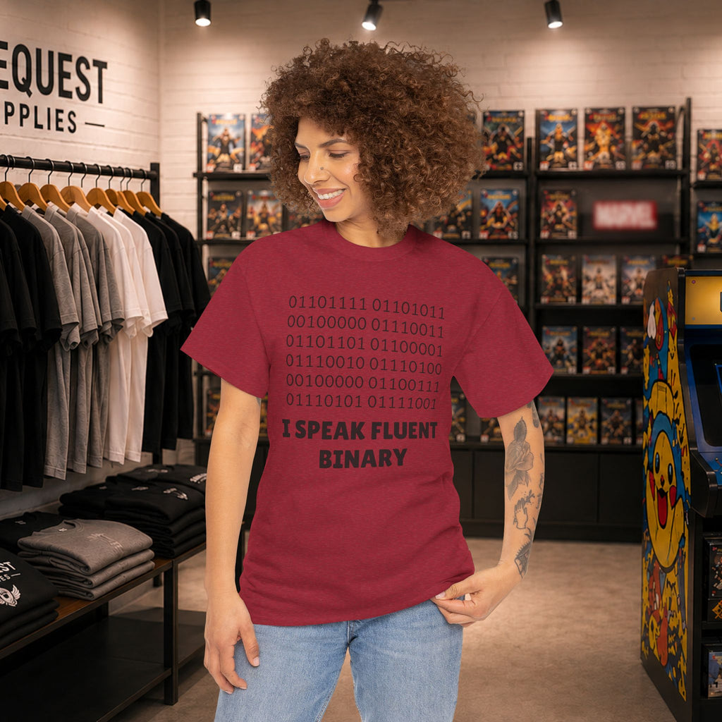 I Speak Fluent Binary Unisex Heavy Cotton Tee