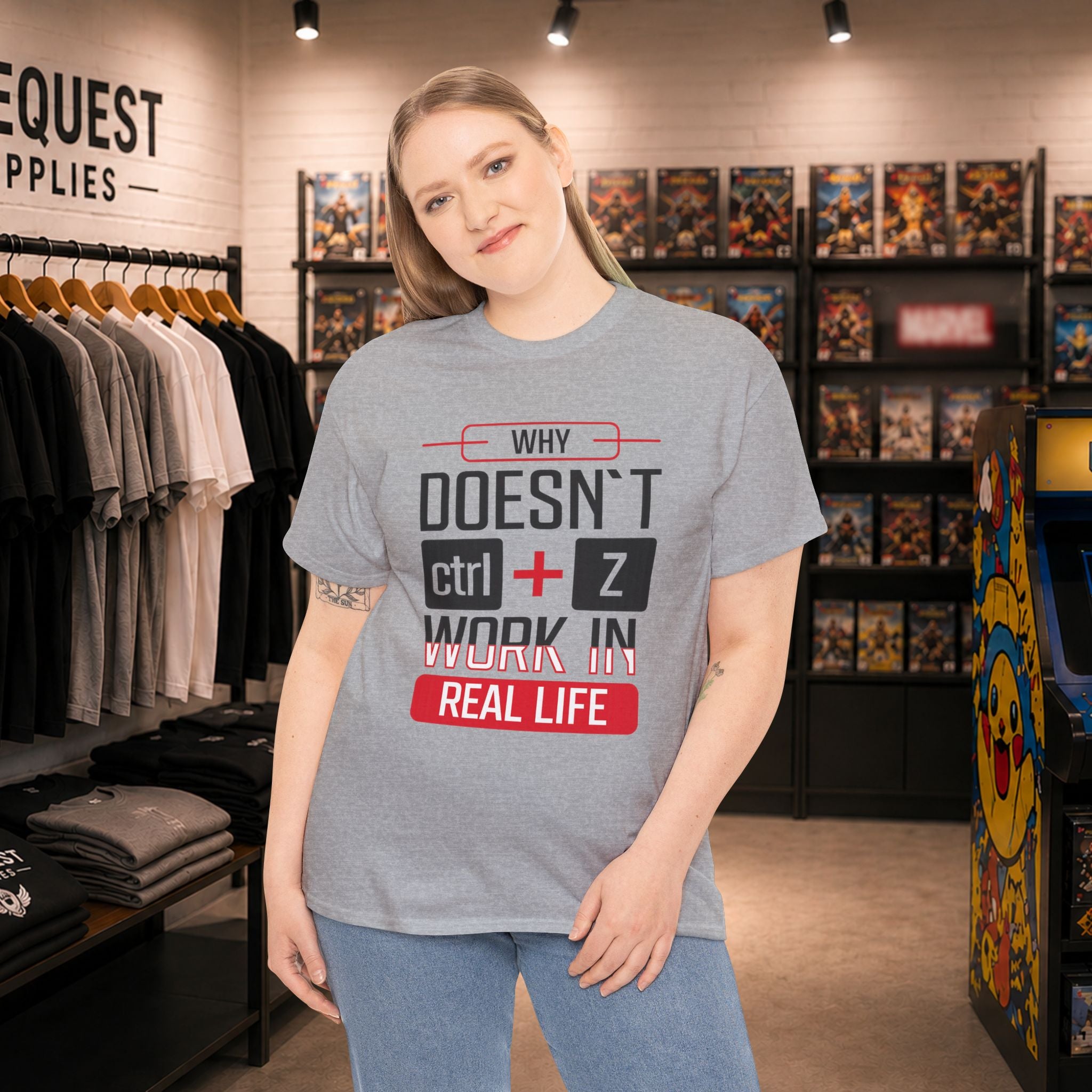 Why Doesn’t Ctrl + Z Work in Real Life? 💻😅 Unisex Heavy Cotton Tee