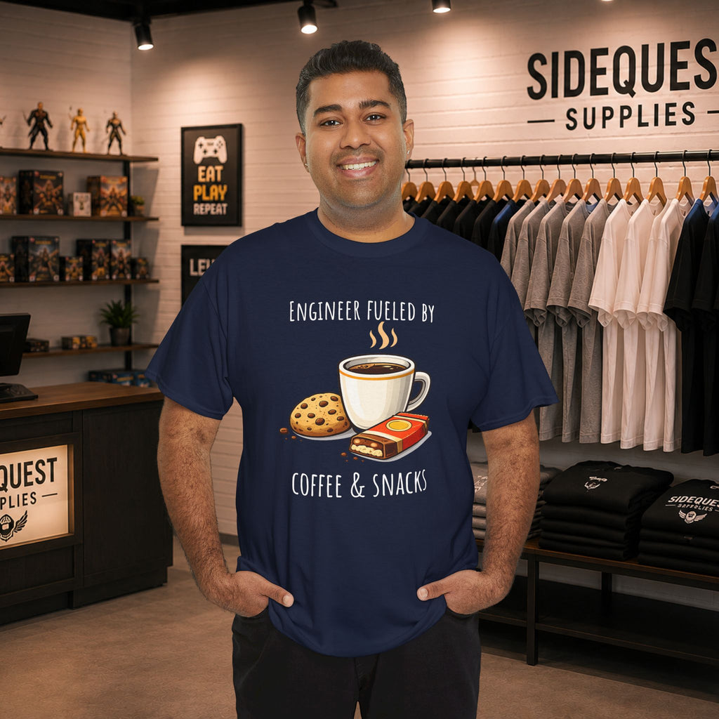 Engineer Fueled by Coffee & Snacks T-Shirt | Coffee Cookie Graphic Tee