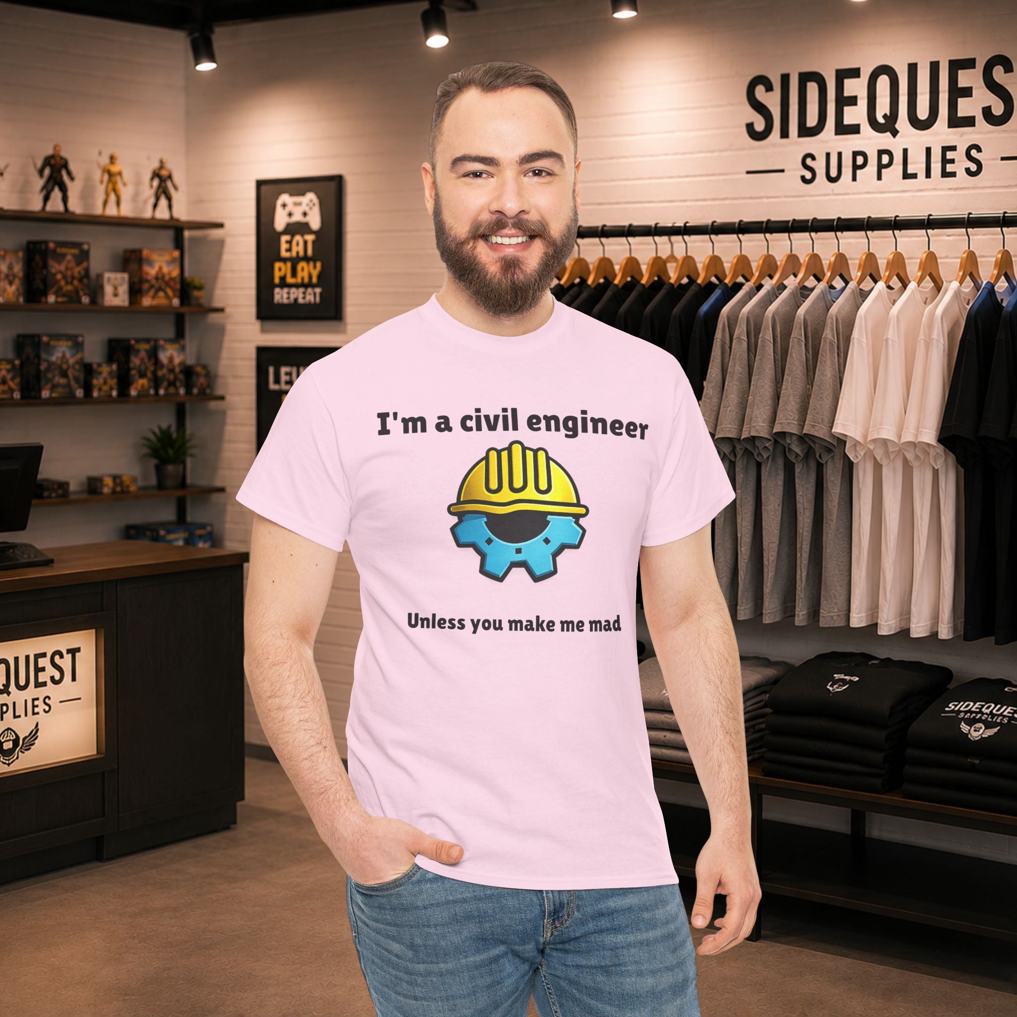 I’m a Civil Engineer… Unless You Make Me Mad 🚧😅 Heavy Cotton T-shirt