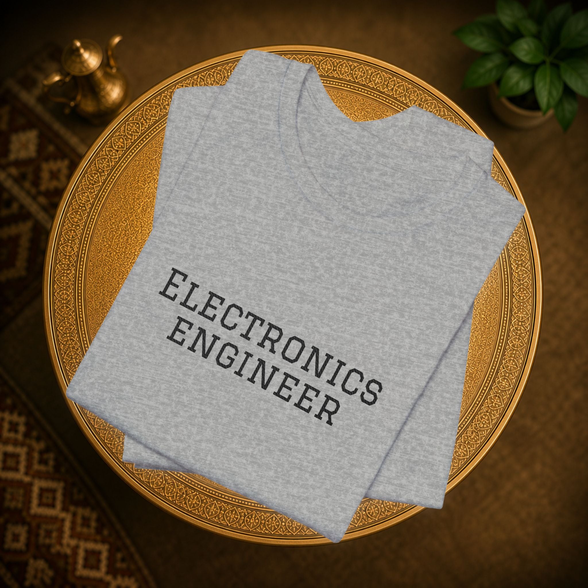Electronics Engineer T-Shirt | Embroidery Tech Tee خياطه