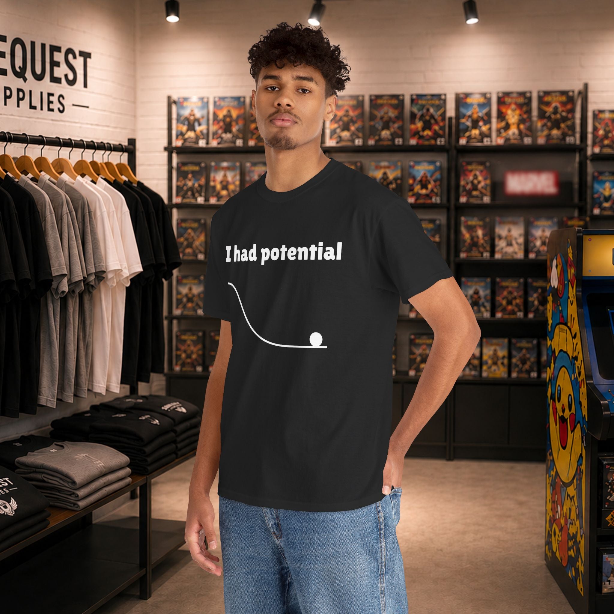 I Had Potential physics pun tee | T-Shirt, gravity potential energy design