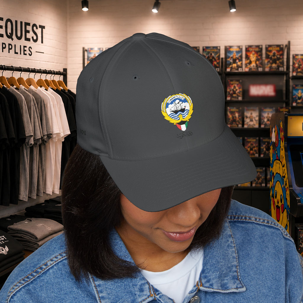 Kuwait closed back cap with Kuwait embroidery logo and country name  (Embroidery)