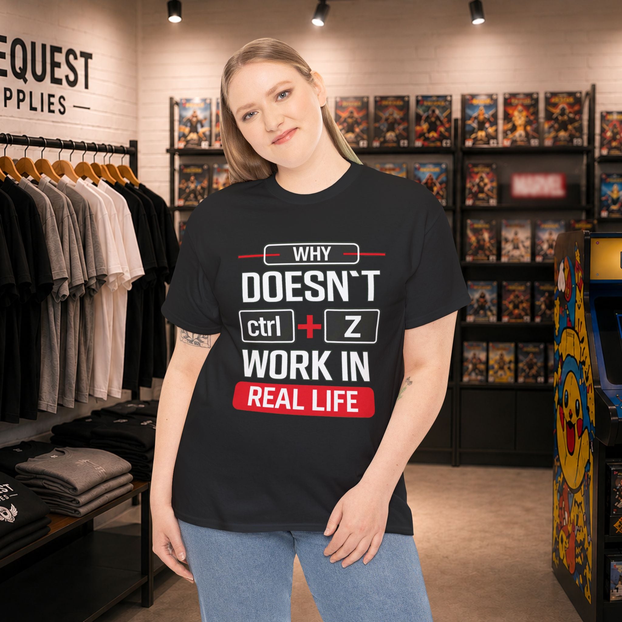 Why Doesn’t Ctrl + Z Work in Real Life? 💻😅 Unisex Heavy Cotton Tee