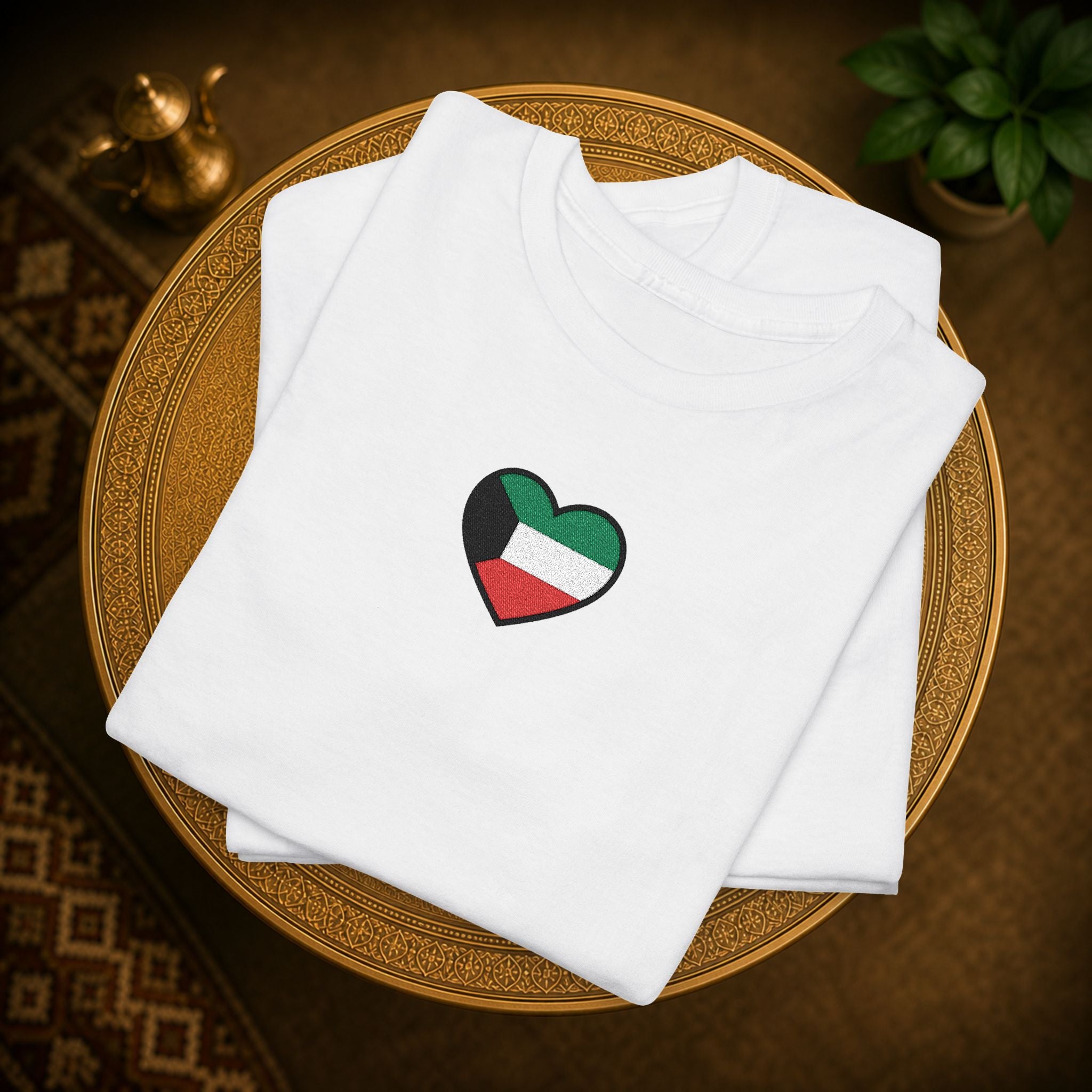 Kuwait heart T-Shirt  (embroidery)