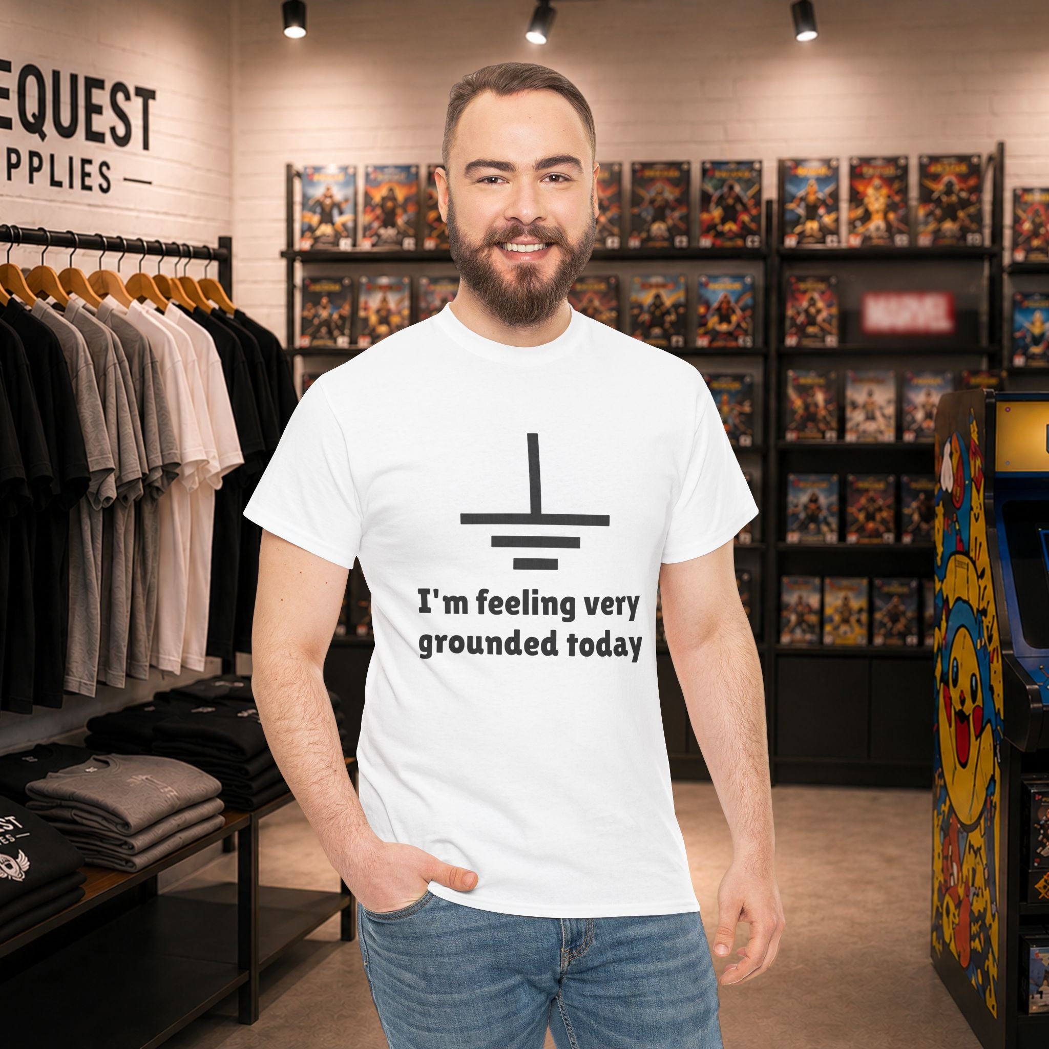 I’m Feeling Very Grounded Today ⚡😄 Unisex Heavy Cotton Tee