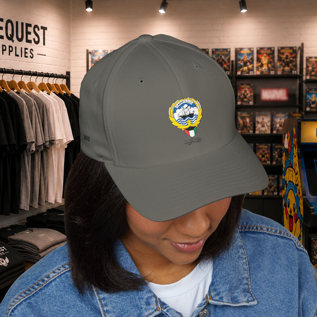 Kuwait closed back cap with Kuwait embroidery logo and country name  (Embroidery)