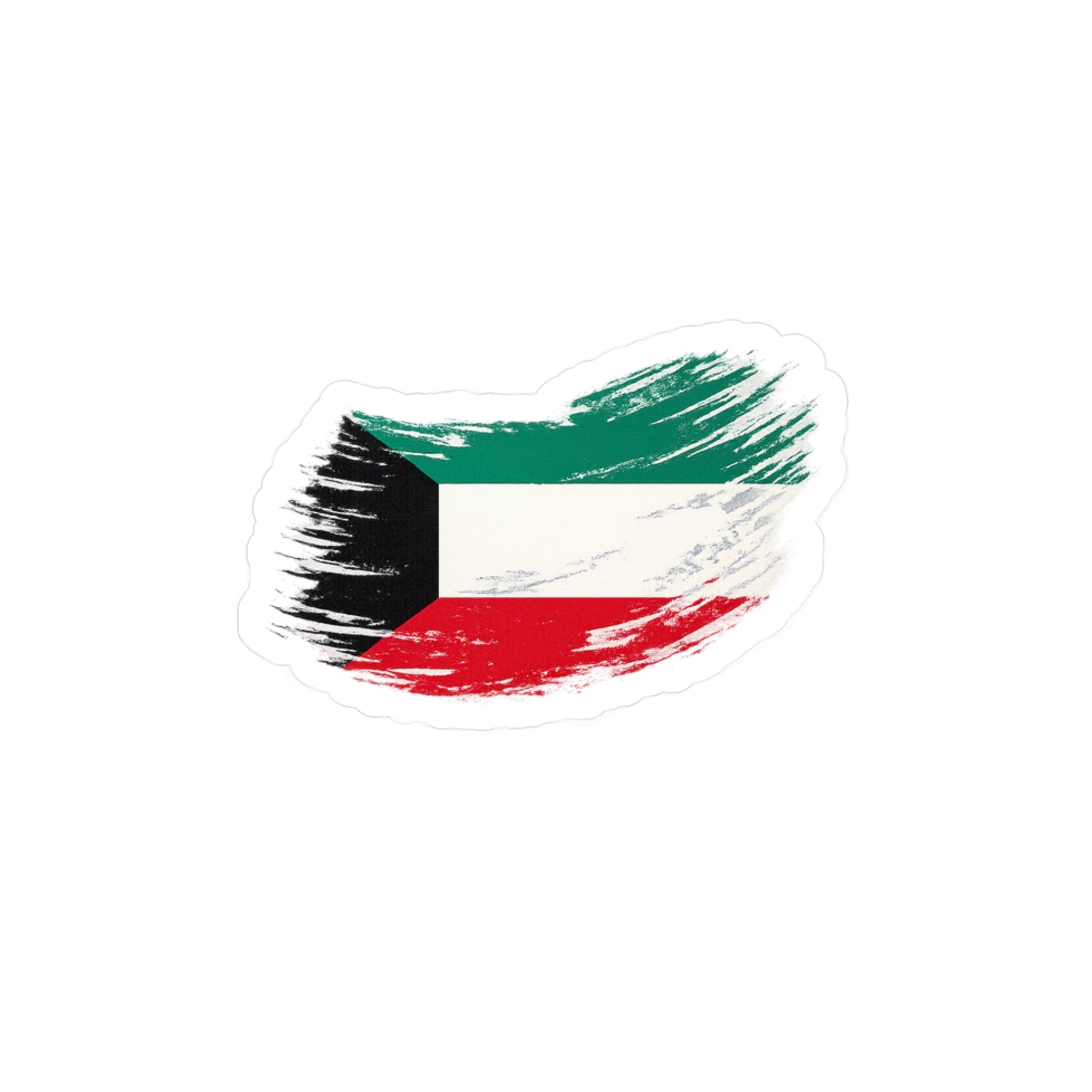Kiss-Cut Vinyl Decals of brushed kuwait flag