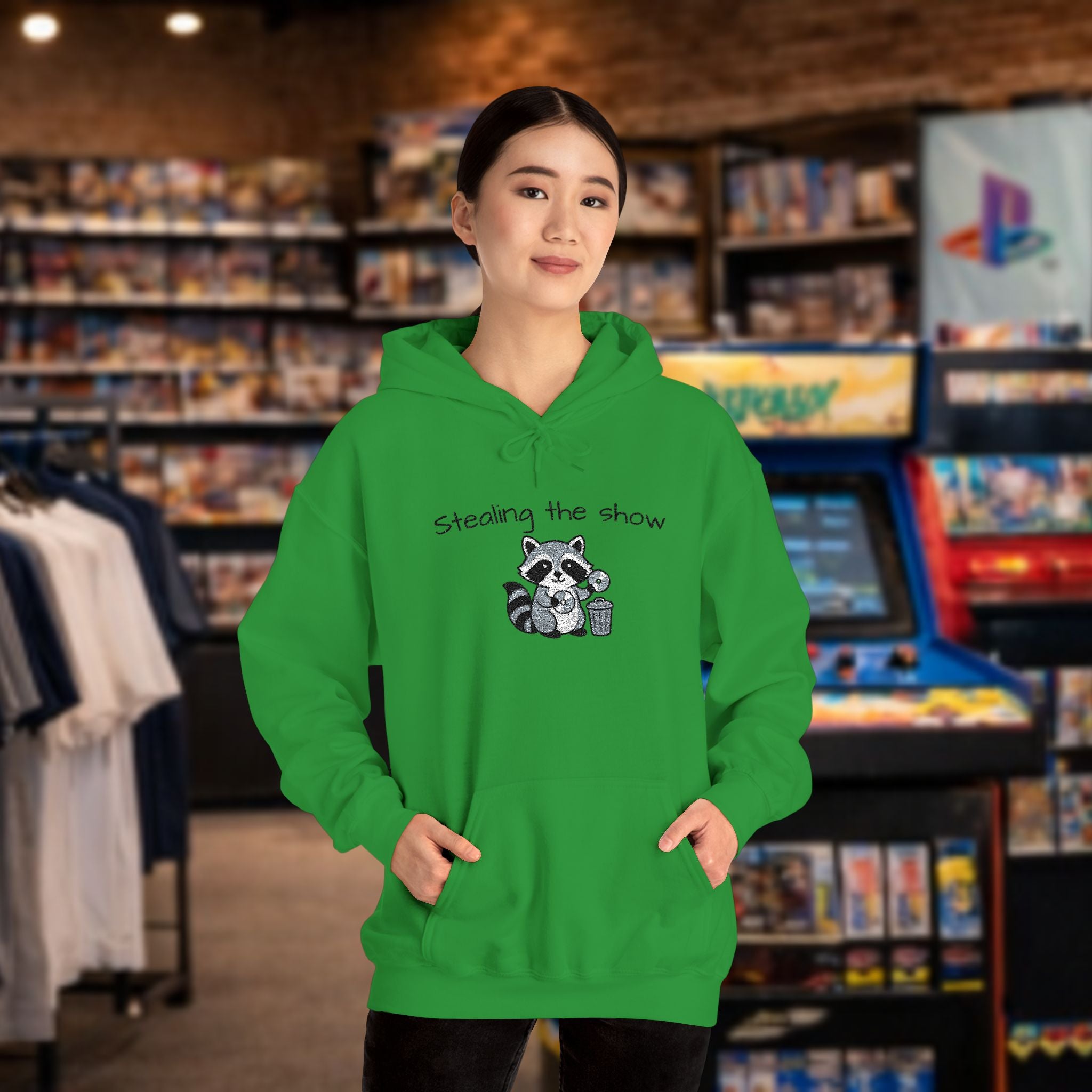 Cute Hedgehog embroidery Hoodie "Stealing the show" — cosy comfy and warm hoodie