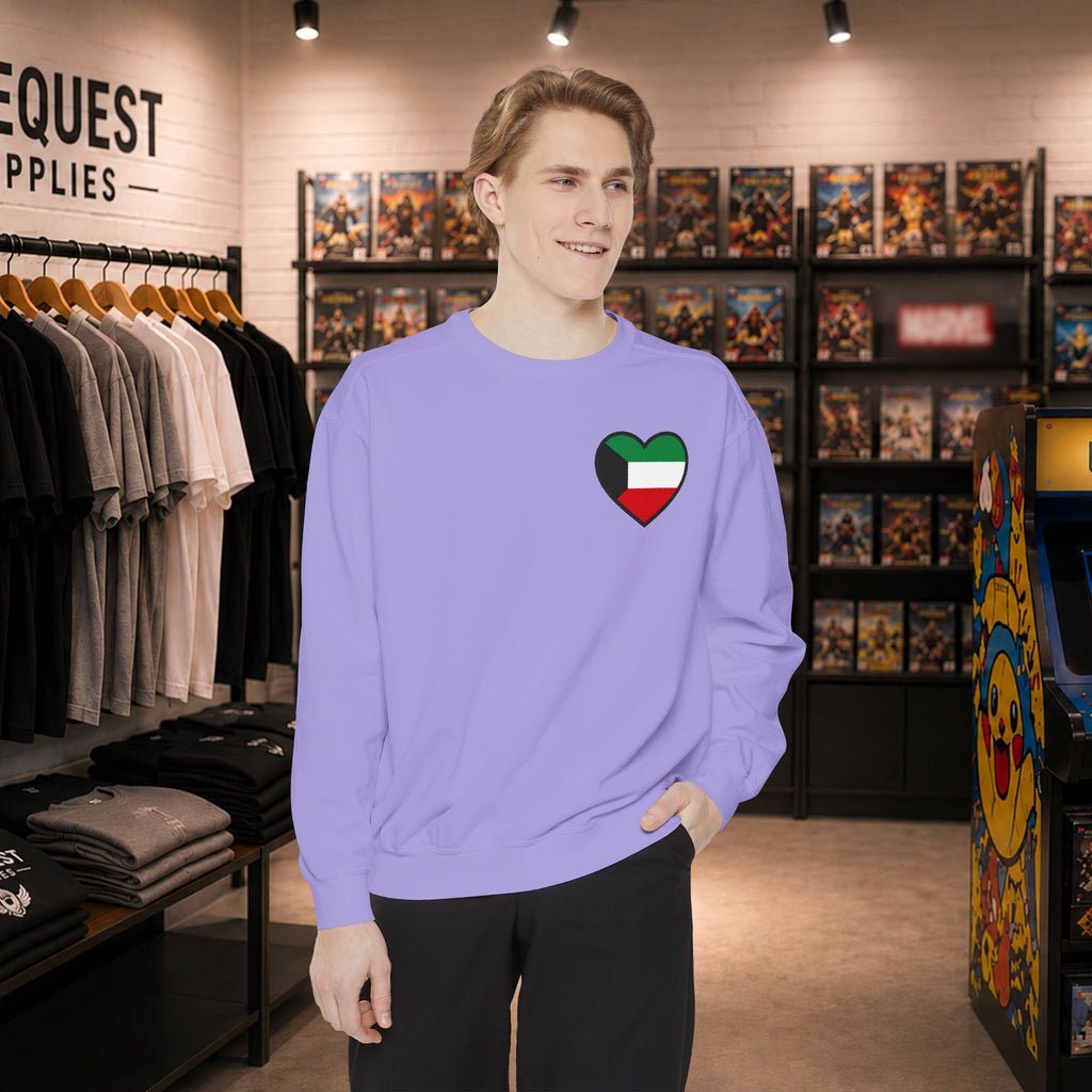 Kuwait heart shaped flag printed sweatshirt