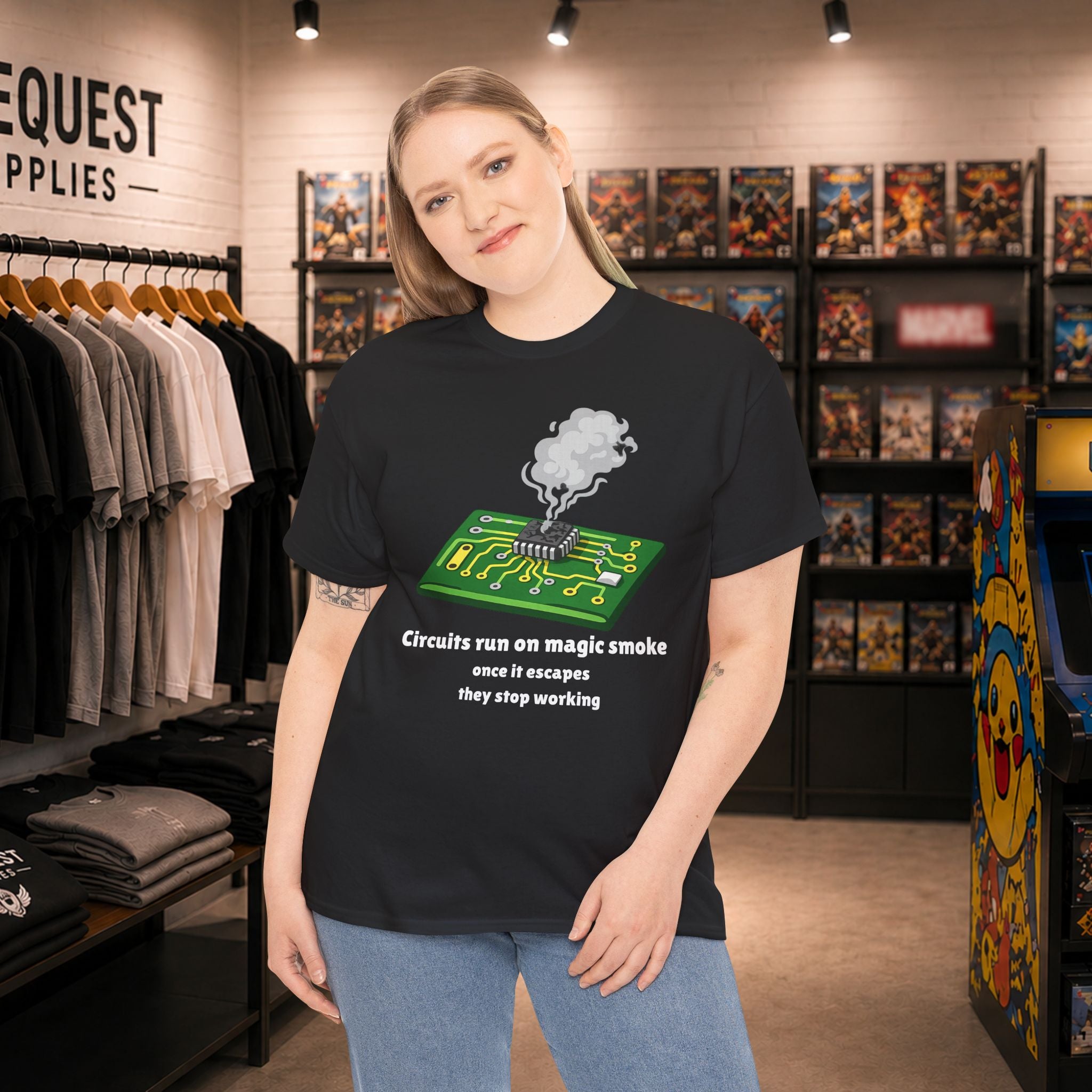 Circuits Run on Magic Smoke ⚡💨😅 Unisex Heavy Cotton Tee