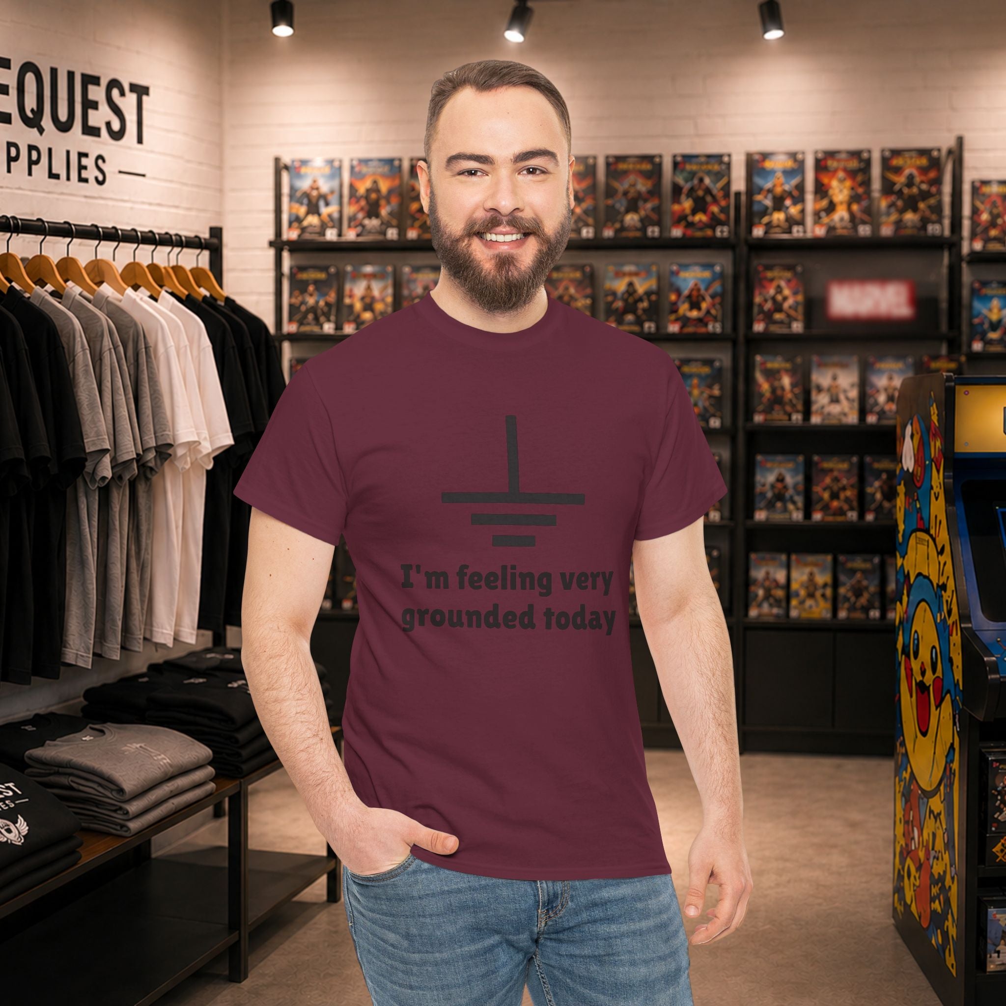 I’m Feeling Very Grounded Today ⚡😄 Unisex Heavy Cotton Tee