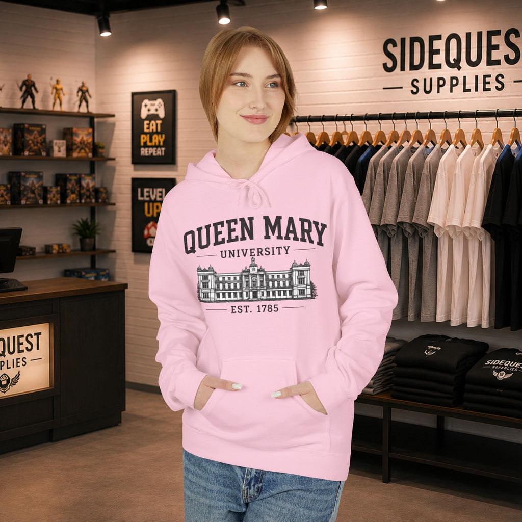 Queen Mary University Building hoodie | Campus Apparel, College Sweatshirt